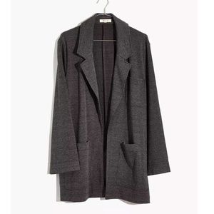 Madewell Glen Plaid Knit Blazer in Almost Black